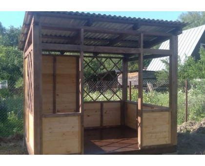 Беседка дачная 3х3 - 3х6 "Стильная" в Раменском районе и городском округе Раменский с односкатной крышей