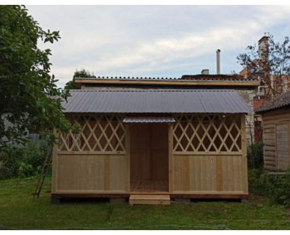 Беседка для дачи "Типовая" в Раменском районе и городском округе Раменский с двухскатной крышей